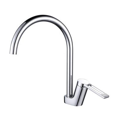 China Hot Selling Thermostatic Faucets Elbow Hot And Cold Copper Horizontal Rotation Faucet Kitchen Sink Electroplating Faucet for sale