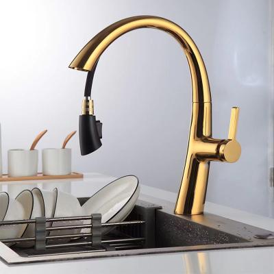 China High Quality Metered Faucets Design Kitchen Pull Faucet New Gooseneck Curved Process Spiral Simple Plating Basin Faucet for sale