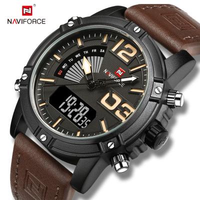 China 2022 Reloje2022 Relojes Hombre Mes Hombre Luxury Brand Men's Quartz Analog-Digital Leather Sport Watches Men Wrist Naviforce 9095 for sale