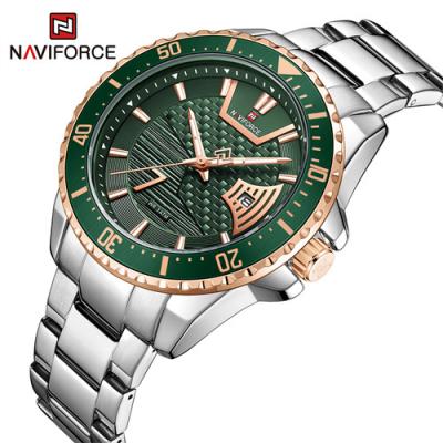 China Naviforce 9191 Srggn Chronograph Waterproof Male Quartz Steel Doubles Display Clock Men's Military Sports Wrist Watch Watches Relogio Masculino for sale