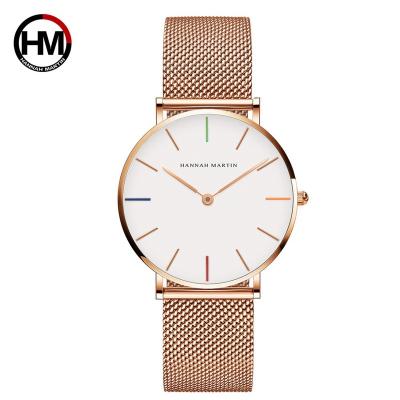 China Not Specified 2022 New Arrivals Hannah Martin Women Quartz Watch 3atm Ipg Waterproof Plating Lady Watch With Bracelet for sale