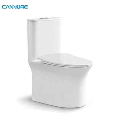 China Popular Creamic Siphonic S Trap Floor Sanitary Rack One-Piece Ware Double-Flow Design Toilet for sale