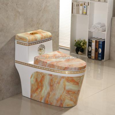 China Double-Flow One-Piece Siphonic Toilet Back To The Wall Lavatory Bathroom Toilet for sale