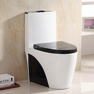 China Double-Flow Bathroom Toilet Color Ceramic One-piece Toilet Strap Luxury Toilet for sale