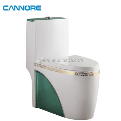 China Hot Sale Double-flush Color Ceramic Toilet Bathroom High End EWC One Piece Toilet for sale