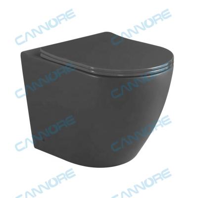 China Matte Black Color Ceramic Ceramic Hotel Bathroom Floor Standing Toilet Concealed Toilet Lavatory for sale