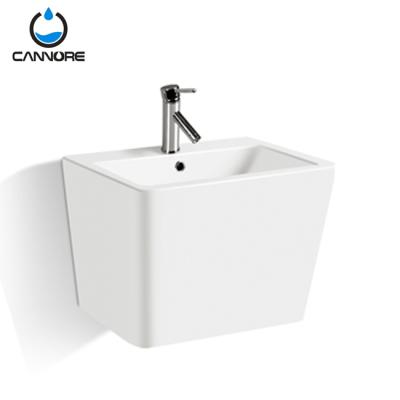 China Modern Design Chaozhou Ceramic Basin Manufacturer Wash Sink Wall Hung Mounted For Hotel Bathroom for sale