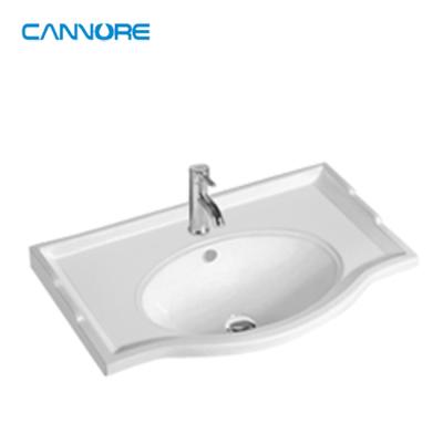 China High Tempreture Ceramic Basin Cabinet Ceramic Basin Slim Edge Bathroom Basin Price for sale