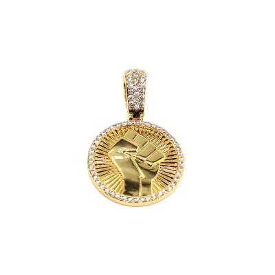 China Gold moissanite victory chain pendant circle pendant casual/sporty cuban diamond pendant for sale