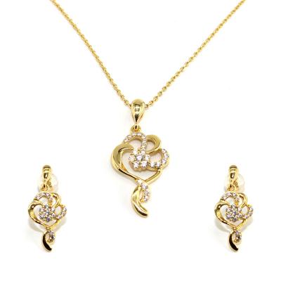 China Who respects the environment; Tasty Nickel Free Gold Jewelry Set For Women Gold Vermeil Silver Jewelry Sets Diamond Wedding Party Jewelry Sets for sale