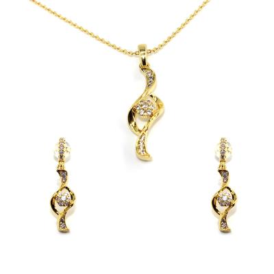 China Who respects the environment; Nickel Free Gold Plated Jewelry Sets 925 Sterling Silver Crystal Jewelry Set Bridal Jewelry Set Women Zirconia 2021 for sale