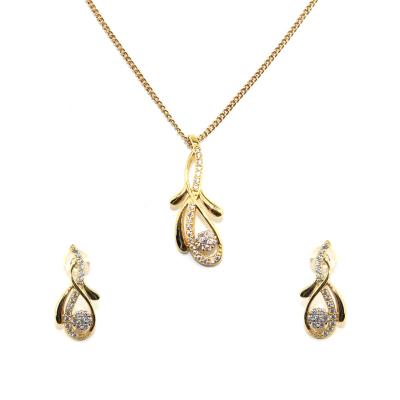 China Who respects the environment; Nickel Free Crystal Cubic Zirconia Jewelry Sets Tasty 2021 Gold Vermeil Bridal Jewelry Set Women Jewelry Set for sale