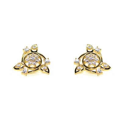 China Hot sale personality fashionable stud earrings different micro fashionable stud earrings gold insert packages for sale