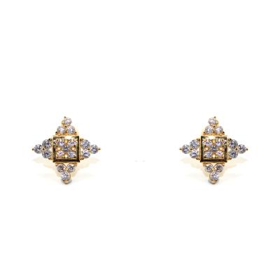 China Trendy gold vermeil hot sale star cross personality Sterling fashion high quality popular silver earrings 2021designer for sale