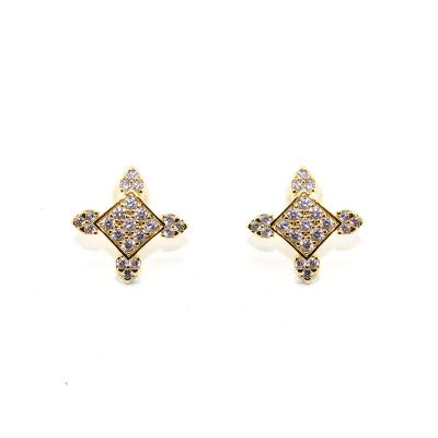 China 2021 Fashionable Stud Earrings Personality Micro Insert Shell Earrings Gold Fashionable for sale