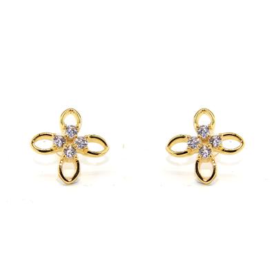 China Trendy Retro Factory Outlet Micro Stud Earrings Micro Insert Fashionable Gold Circle Earring for sale