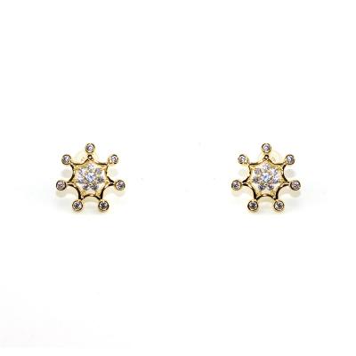 China Fashionable Retro Stud Earrings Micro Insert Hot Selling Gold Filled Hoop Earrings for sale