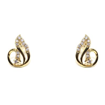 China 2021 Trendy Trendy Gold Zircon Personality Design Diamonds Teardrop New Design Stud Earrings Shiny Stud Earrings for sale