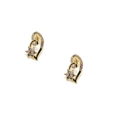 China Fashion Trendy Style Christmas Gift Zircon Stud Earring Gold Zircon Star Women Earrings for sale