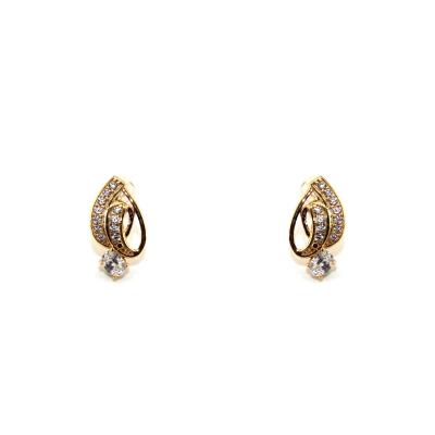 China Trendy Women's Fashion Silver Earrings Stud Earring Cubic Zirconia Gold Vermeil Gold Jewelry for sale