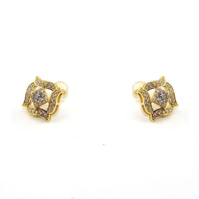 China 2021 Trendy Sense of Luxury Gold Knot Stud Micro Insert Stud Earrings Trendy Earrings for sale