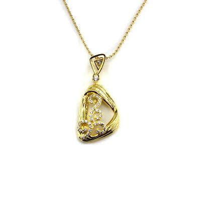 China FASHIONABLE Zircon Crystal Necklace Gold Vermeil Chain Necklace Dangle Women Shape Necklace 2021 Jewelry Not To Tarnish for sale