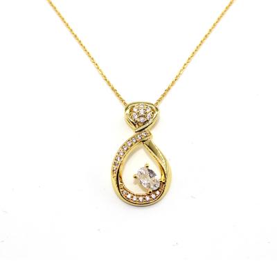 China Office / Career Twisted Sliver Necklace 925 Sterling Silver Vermeil 18k Gold Jewelry Diamond Necklaces for sale