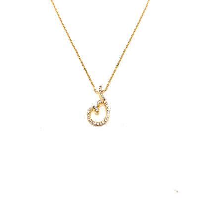 China FASHIONABLE Elegant 14k Gold Plated Stone Pendant Necklace Zircon Necklace Fine Women Jewelry for sale