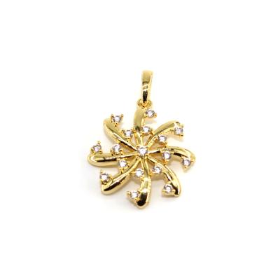 China TRENDY Gold Plating Pendant Necklace Snowflake 14k Gold Vermeil Sterling Silver Women Fine Jewelry for sale