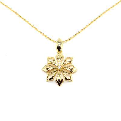 China Office / Career Hollowed-out Flower Necklace 925 Sterling Silver Vermeil 18k Gold Jewelry Diamond Style Necklace European Necklaces for sale