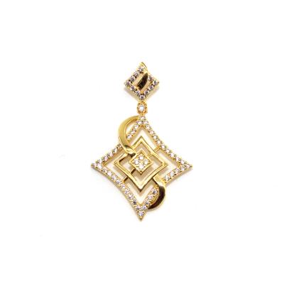 China Hollowed- Out Square Pendant Necklace 925 Sterling Silver 14k Gold Vermeil Fine Jewelry for sale