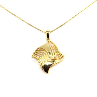 China Office / 18k Gold Jewelry Diamond Sterling Silver European Style Necklace 925 Tasty Square Pendants Career Necklace for sale