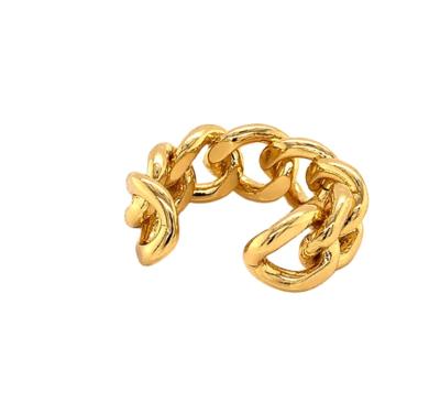 China Who respects the environment; Women's 18k Nickel Free Chian Gold Jewelry Ring Link Chain Ring Tarnish Free Rings for sale