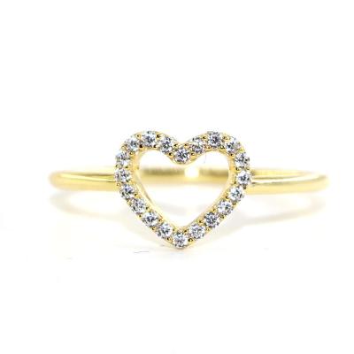 China Hot Sale Fashionable Heart Shaped Cubic Zirconia Ring 925 Sterling Silver High Quality Women Jewelry for sale