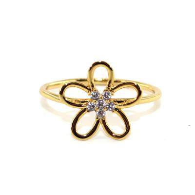 China TRENDY Blooming Flower Gold Rings Design For Women Cubic Zirconia Ring 925 Sterling Silver Rings Fine Jewelry for sale