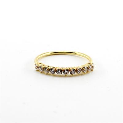 China Trendy Trendy 14k Gold Plated Stackable Rings Fine Jewelry Non Tarnish Wedding Engagement Zircon Women's Ring for sale