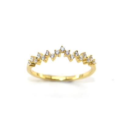 China TRENDY 14k gold plated sterling silver stackable rings band non to tarnish tasty gold ring quality jewelry for women for sale