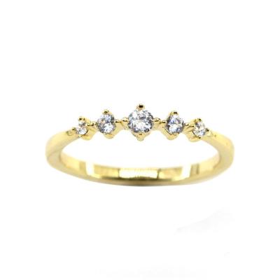 China FASHIONABLE Shiny Zircon Stackable Ring 14k Gold Plated 925 Sterling Silver Non Tarnish Women Jewelry Fine for sale