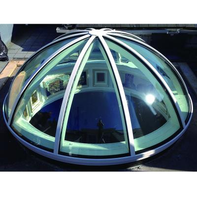 China Modern Apartment High Quality Double Curved Glass Skylight Manufacturer for sale