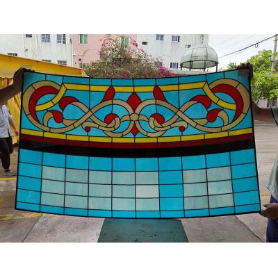 China Courtyard China Suppliers Cheap Price Decorative Domes Stained Glass Leaves Art for sale