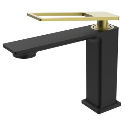 China Other Watermark Contemporary DIEN Bathroom Deck Mounted Waterfall Gold Black Brass Washroom Sink Basin Faucets for sale