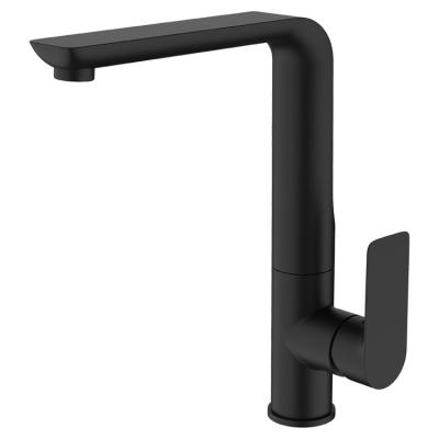 China Other New Design Black Kitchen Faucet Brass Single Handle Cold Hot Water Kitchen Faucet for sale