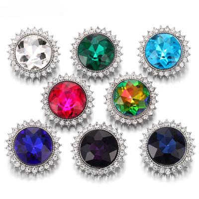 China Wholesale 18mm Button Series Snaps Crystal Rhinestone Alloy Snap Button Fit Women Bracelet Jewelry for sale