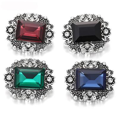 China Vintage Rhinestone 18mm Alloy Snap Button Vintage Jewelry Button New Snap Button Fit Women Bracelet Jewelry for sale