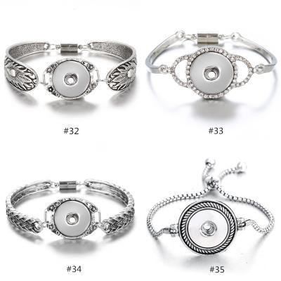 China Retro Hot DIY Alloy Vintage 18MM Snap Button Bracelet Adjustment Jewelry Accessory for sale