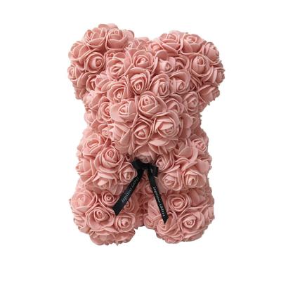 China Hot Sale Environmentally Friendly Rose Handmade Rose Bear Support Teddy Bear Rose For Valentine's Day Arrangements for sale