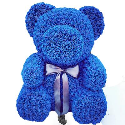 China Best Gift 40cm Teddy Rose Bear PE Artificial Flowers Environmental Friendly Rose Bear For Wedding Party Decoration for sale