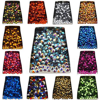 China High Quality Eco-Friendly ss4 ss6 ss8 ss10 ss12 ss16 ss20 ss30 ss34 ss40 Volume Beads Iron On Rhinestones Flatback Crystal Loose Beads by Hotfix for sale