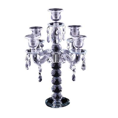 China Customized modern wedding exquisite decoration crystal handicraft candle holder for sale