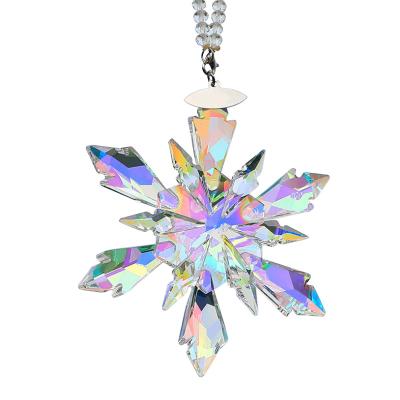 Chine New snowflake crystal diamond pendant car ornaments Christmas snow car decoration ornaments à vendre